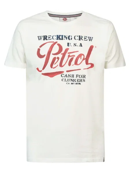 Petrol Industries Tricou Classic bleumarin / roșu alb