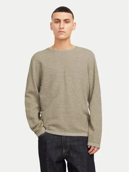 JACK & JONES Pulover JJEGEORGE grej bej