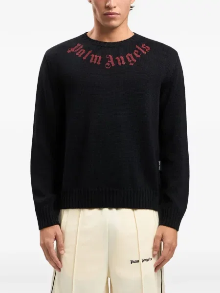 Pulover Palm Angels cu broderie negru