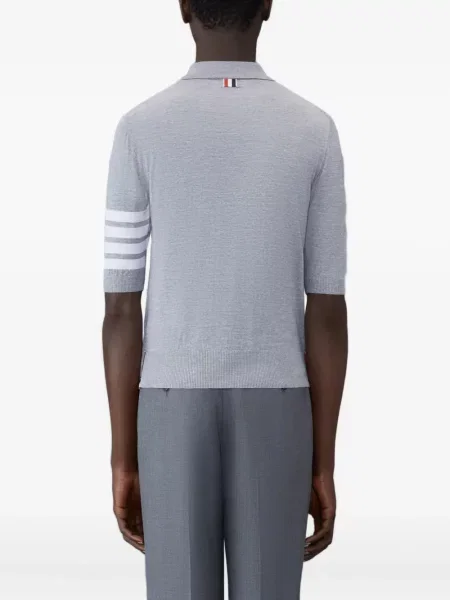 Pruhované krátké polotričko Thom Browne šedé