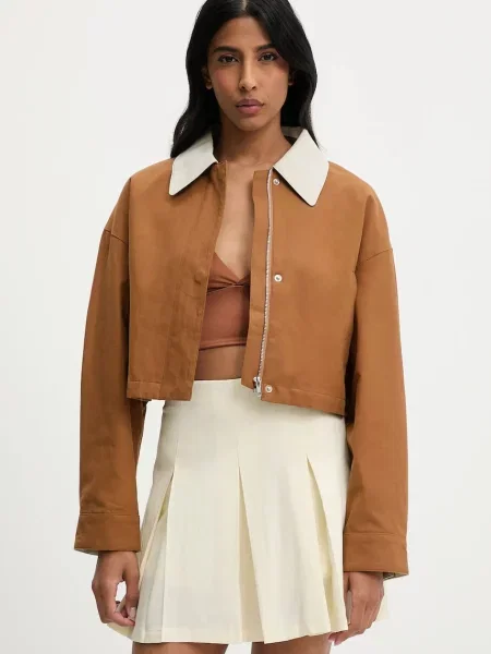 Яке Answear Lab преходен модел кафяво