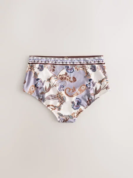 Next Bikini nadrágok bézs / opál / sötét barna fehér