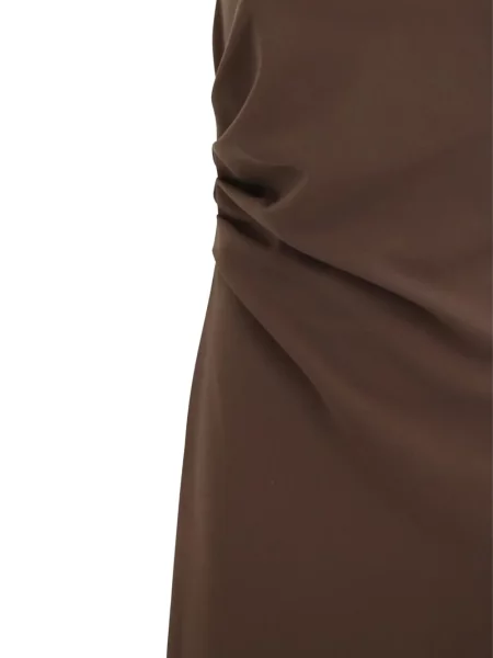 Rochie cu volane P.a.r.o.s.h. cu volane cu un umăr gol maro