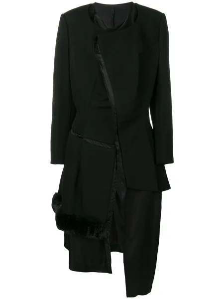 Kožešinový lem umělá kožešina kožich Comme Des Garçons Pre-owned černý