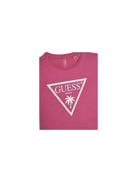 Guess Póló Boxy Fit rózsaszín