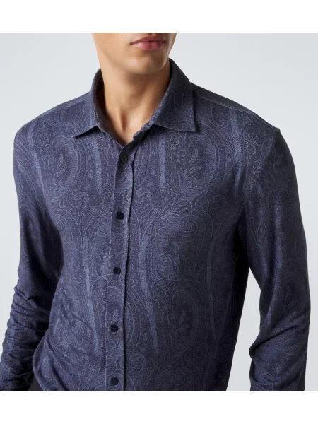 Jersey srajca Etro s paisley potiskom modra
