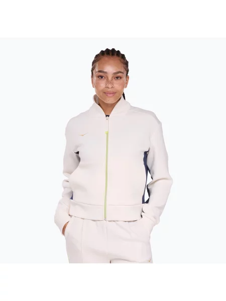 Kurtka do biegania HOKA Kaitoro Knit alabaster / varsity navy biała