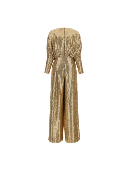 Kombinezon Elie Saab z cekinami tiulowy żółty