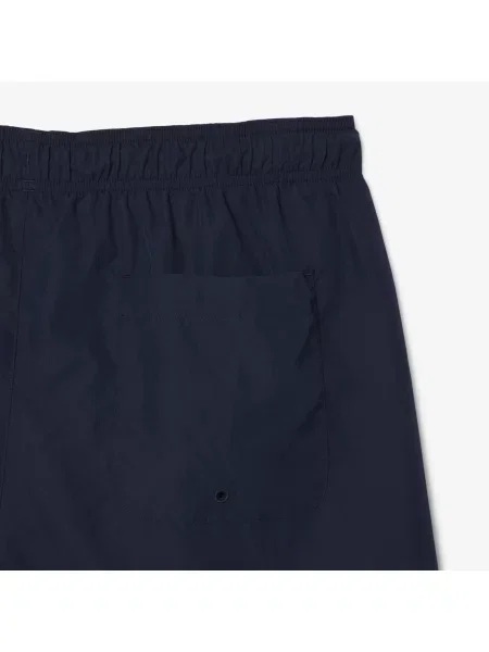 Lacoste Monochromatyczne Kąpielówki Średniej Długości niebieski