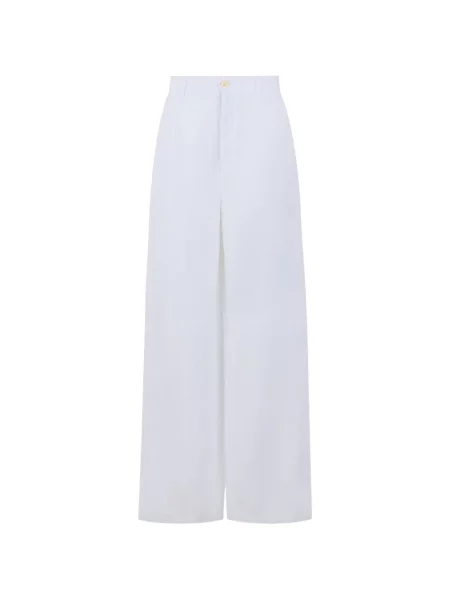 Pantaloni palazzo 120% Lino de in alb