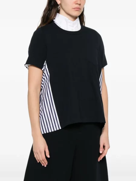 Tricou Sacai cu dungi albastru