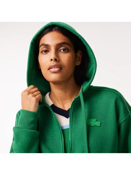 Lacoste Bluza Dresowa Z Zamkiem Błyskawicznym Z Bawełny zielona