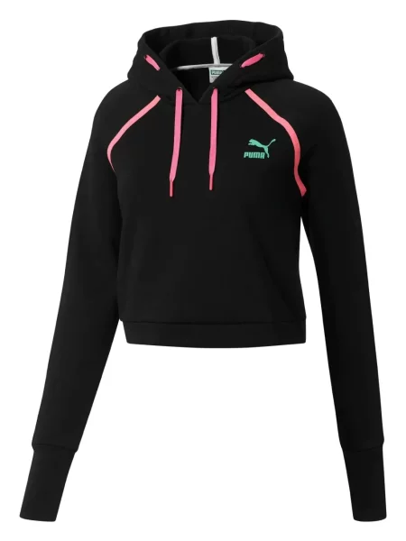 Hanorac cu glugă Puma cu imagine negru