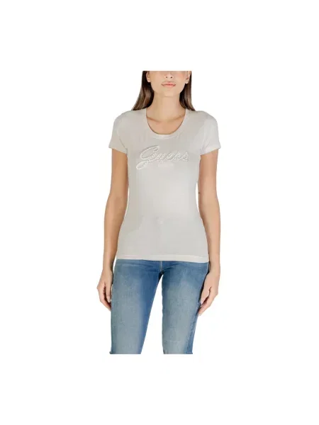 Kryształ górski koszulka Guess beżowa