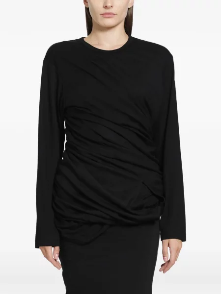 Lung tricou Junya Watanabe drapate negru