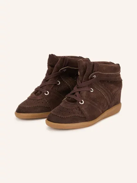 Isabel Marant Vysoké Tenisky Bobby tmavě hnědá