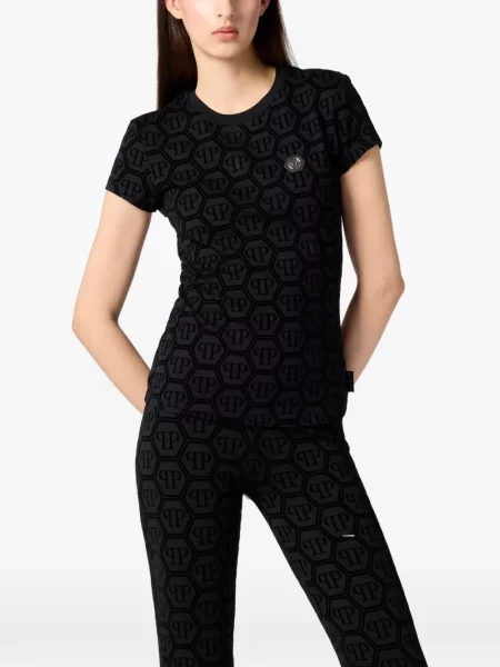 Koszulka Philipp Plein żakardowa czarna