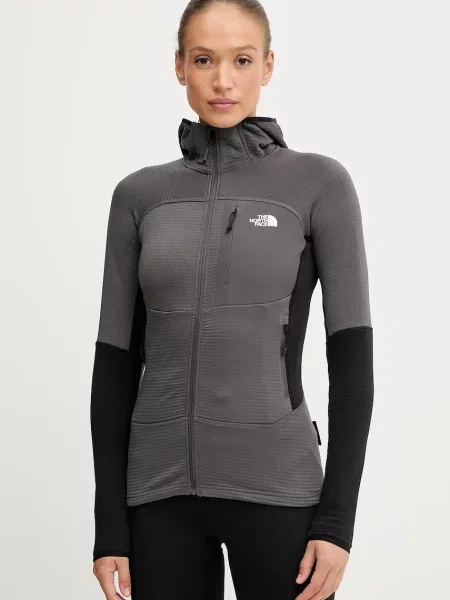 Яке за спортове на открито The North Face Polartec Powergrid Stormgap преходен модел сиво