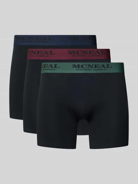 Obcisłe bokserki z elastycznym paskiem w zestaw 3 szt. Mcneal czarne
