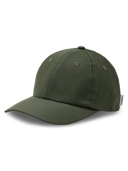 Шапка с козирка Rains Cap с изчистен дизайн зелено