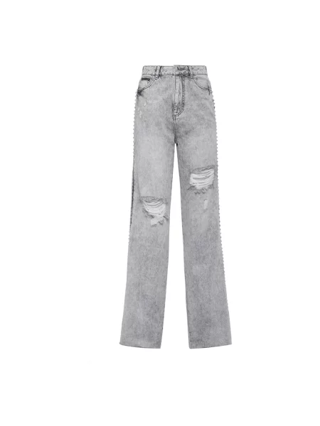 Szerokie jeansy Philipp Plein szare