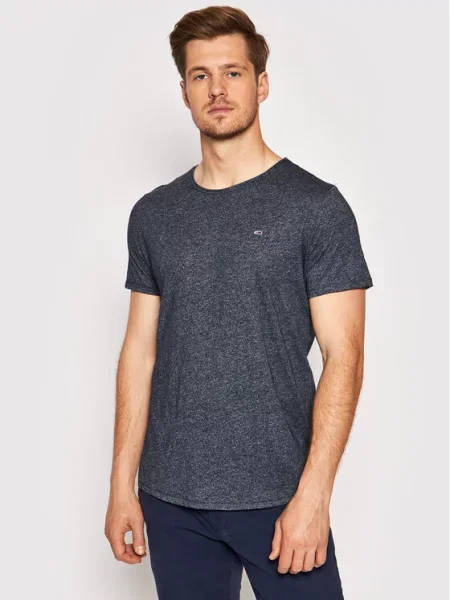 Tommy Jeans Marškinėliai Tjm Jaspe C Neck Tamsiai mėlyna balta