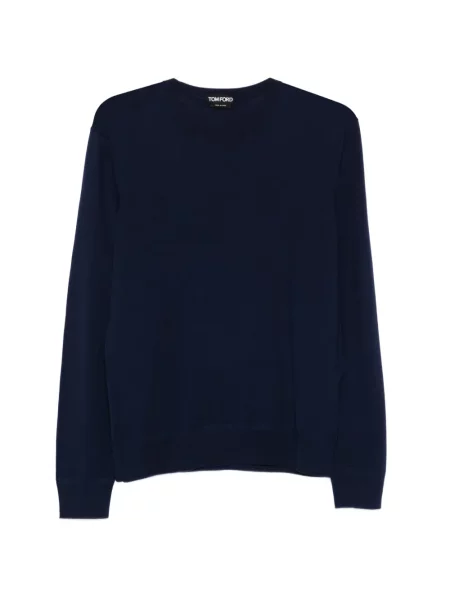 Tricou Tom Ford cu decolteu rotund albastru