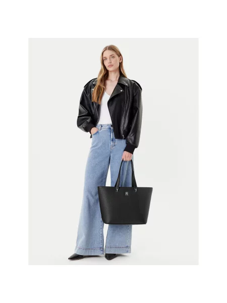 Tommy Hilfiger Táska Th Emblem Tote fekete