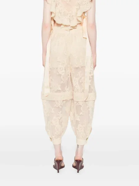 Pantaloni Zimmermann cu model floral din dantelă