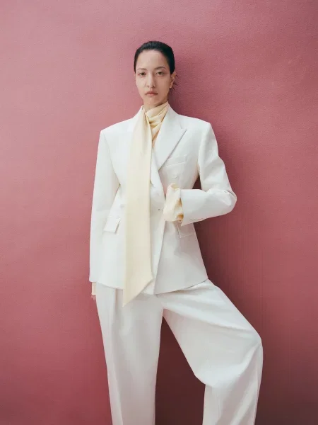 Піджак MANGO поліестер/віскоза білий