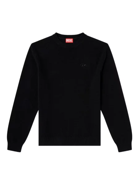 Pulover Diesel cu broderie cu decolteu rotund negru