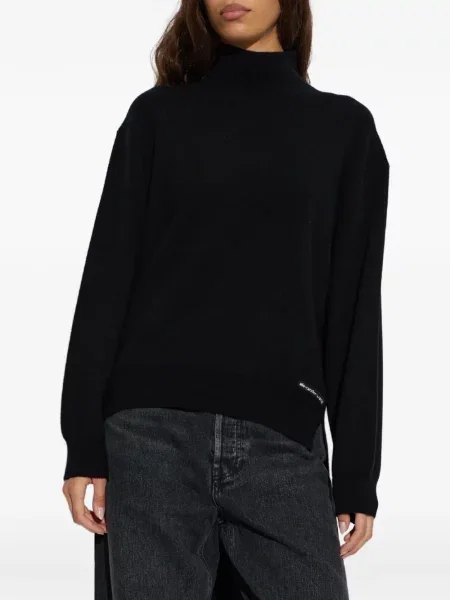 Pulover Alexander Wang asimetric cu autograf negru