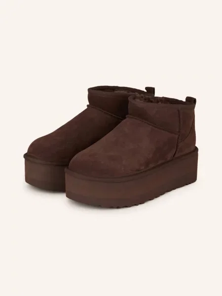 Ugg Botki Na Platformie Classic Ultra Mini Platform braun