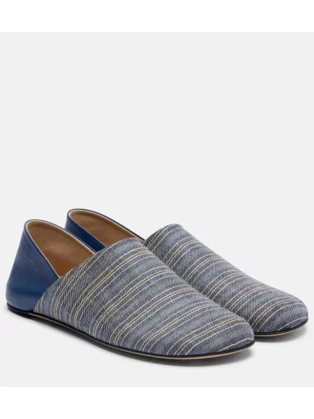 Balerini Jw Anderson din piele slip-on albastru