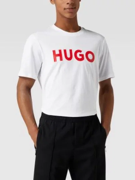T-shirt z napisem z logo model ‘Dulivio’ Hugo biała