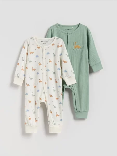 Reserved piżama 2 pack złamana biel