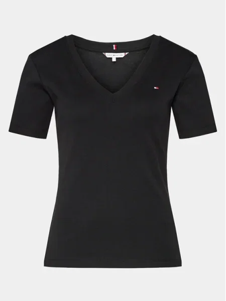 Tommy Hilfiger Póló New Slim Cody V-Neck Ss fekete
