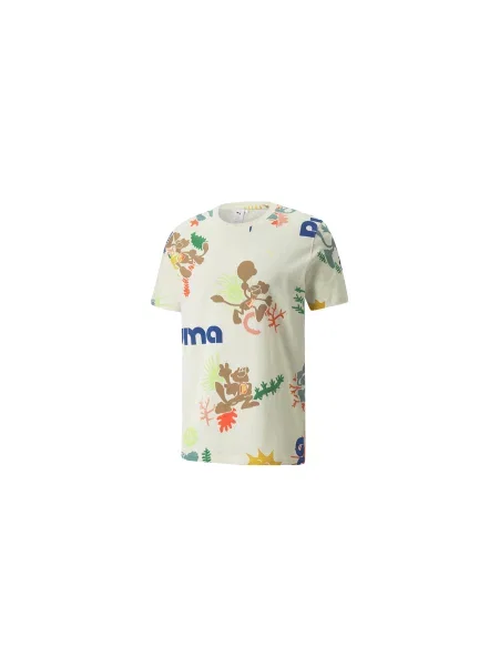 Puma Adventure Planet Printed Tee Mężczyźni Koszulki Puma Biały Size: M brązowa