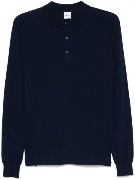 Tricou polo Aspesi de lână albastru