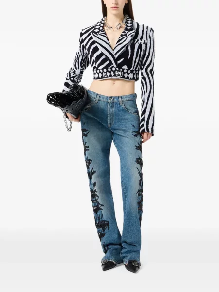 Blugi Blumarine cu model zebră albastru