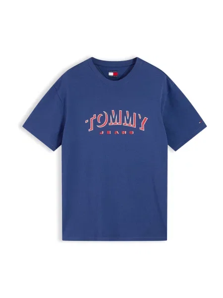 Tommy Jeans Tričko námořnická modř / jasně červená bílá