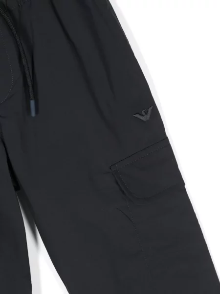 Spodnie cargo dziecięce Emporio Armani niebieskie