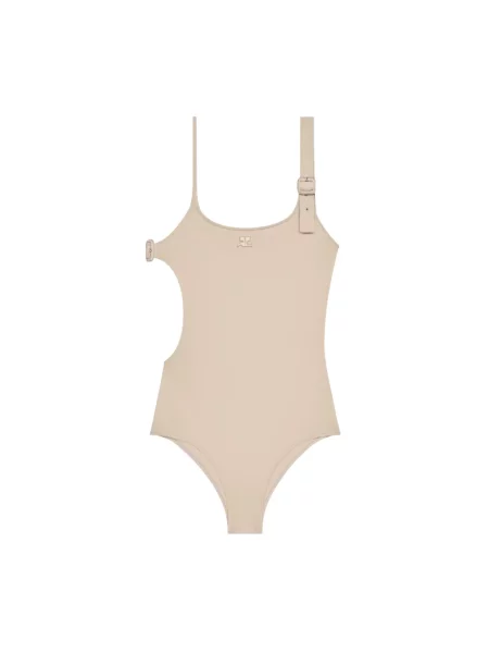 Strój kąpielowy Courreges na sprzączkę beżowy