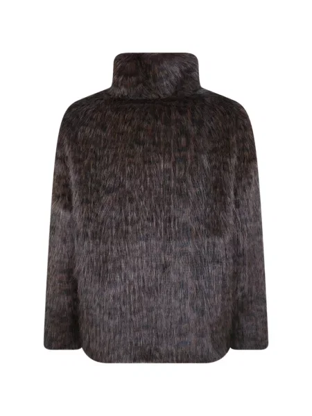 Geacă Betta Corradi cu imagine cu model leopard cu blană negru