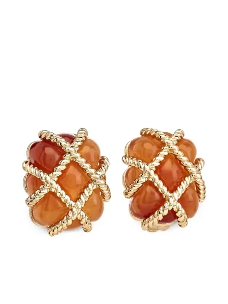 Обеци Kenneth Jay Lane ватирана оранжево