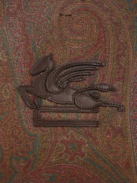 Geantă Etro cu model paisley maro