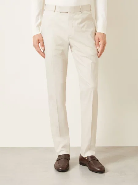 Zegna Kalhoty Slim Fit krémová