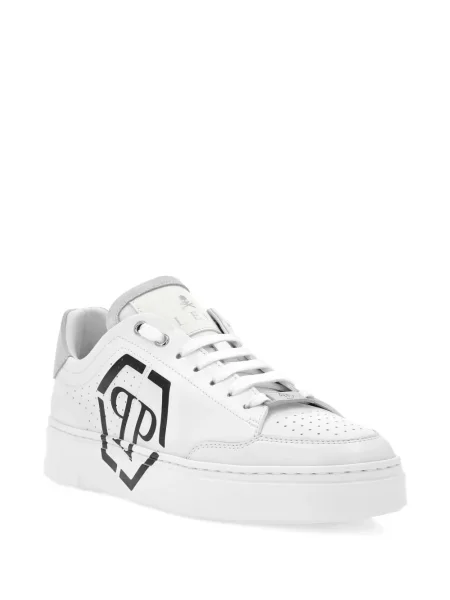 Sneakerși Philipp Plein din piele alb