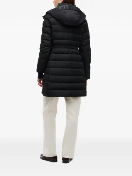 Palton Tommy Hilfiger cu glugă negru