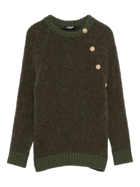 Sweter dziecięcy Balmain zielony